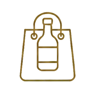 Outline of a bottle on a white background