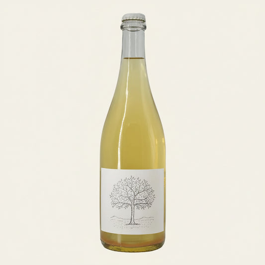 Wine bottle with a white label on a white background